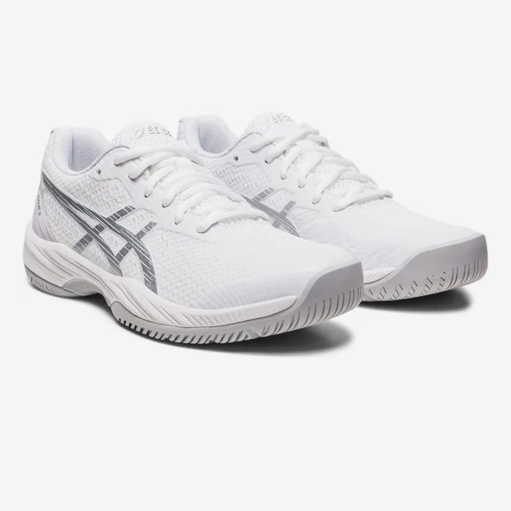 🎁👟 NWT Asics Gel Game Women's Tennis Pickleball Shoe 👟 Size 9 White/Silver